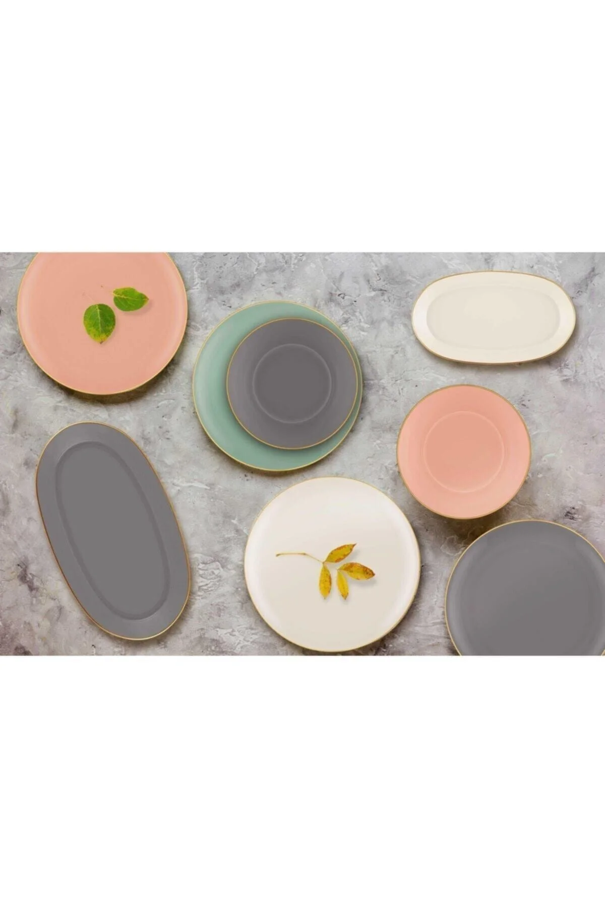 Basic Oval Servis Gri- 26cm 2 Li Set