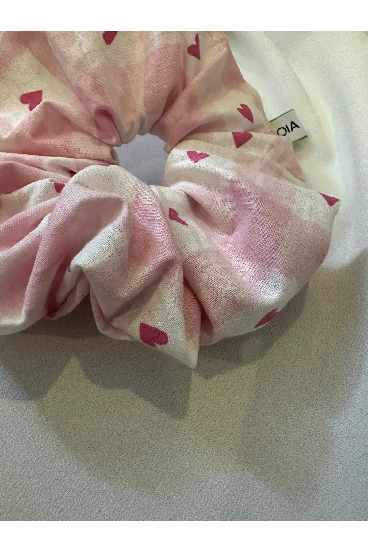 Basic Pembe Kareli Kalpli Scrunchie Lastik Toka 2 lİ Set