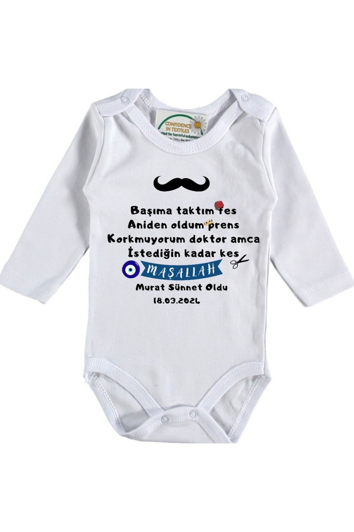 Başıma taktım fes Aniden Oldum Prens Sünnet oldu Yazılı Bebek Zıb