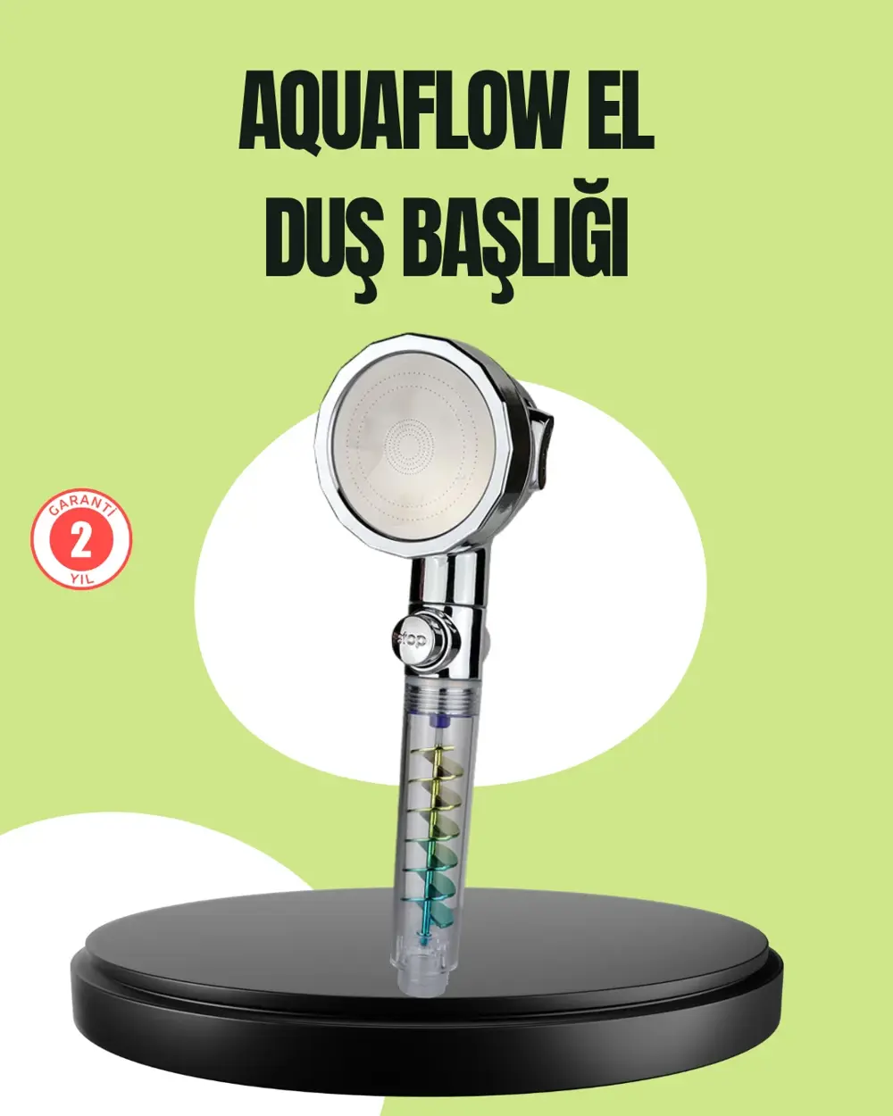 Basınçlı El Duşu Başlığı – Döner Pervaneli, Göz Kamaştıran Yağmur