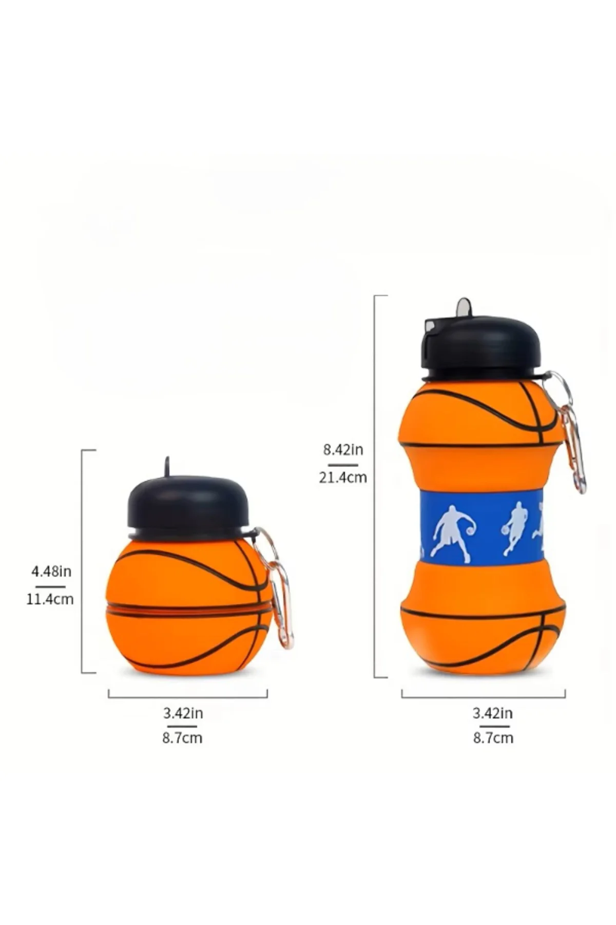 Basketbol Topu Tasarımlı Akordiyon Su Şişesi