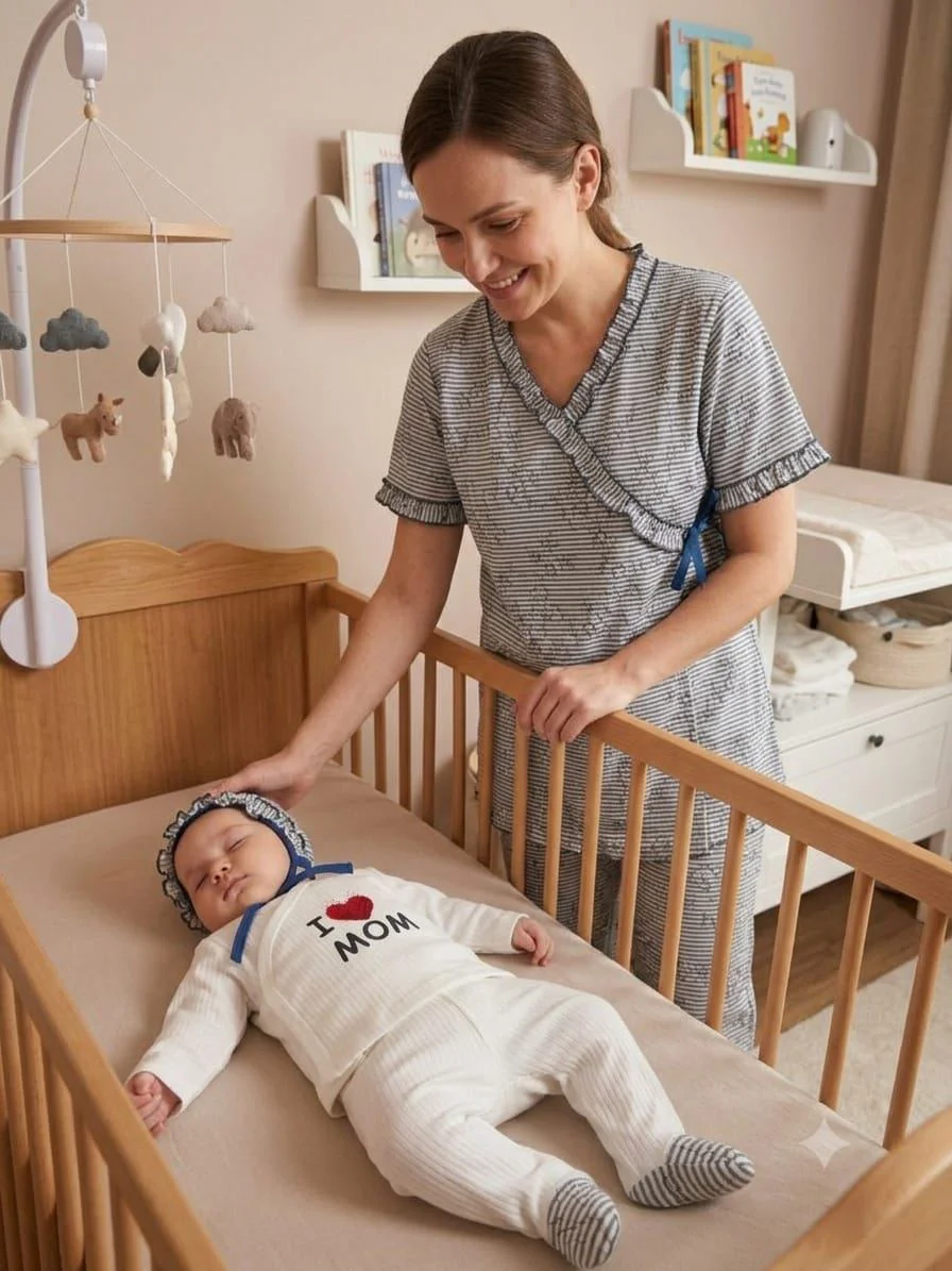 BASKILI ANNE BEBEK LOHUSA SET 3 Ay Kız