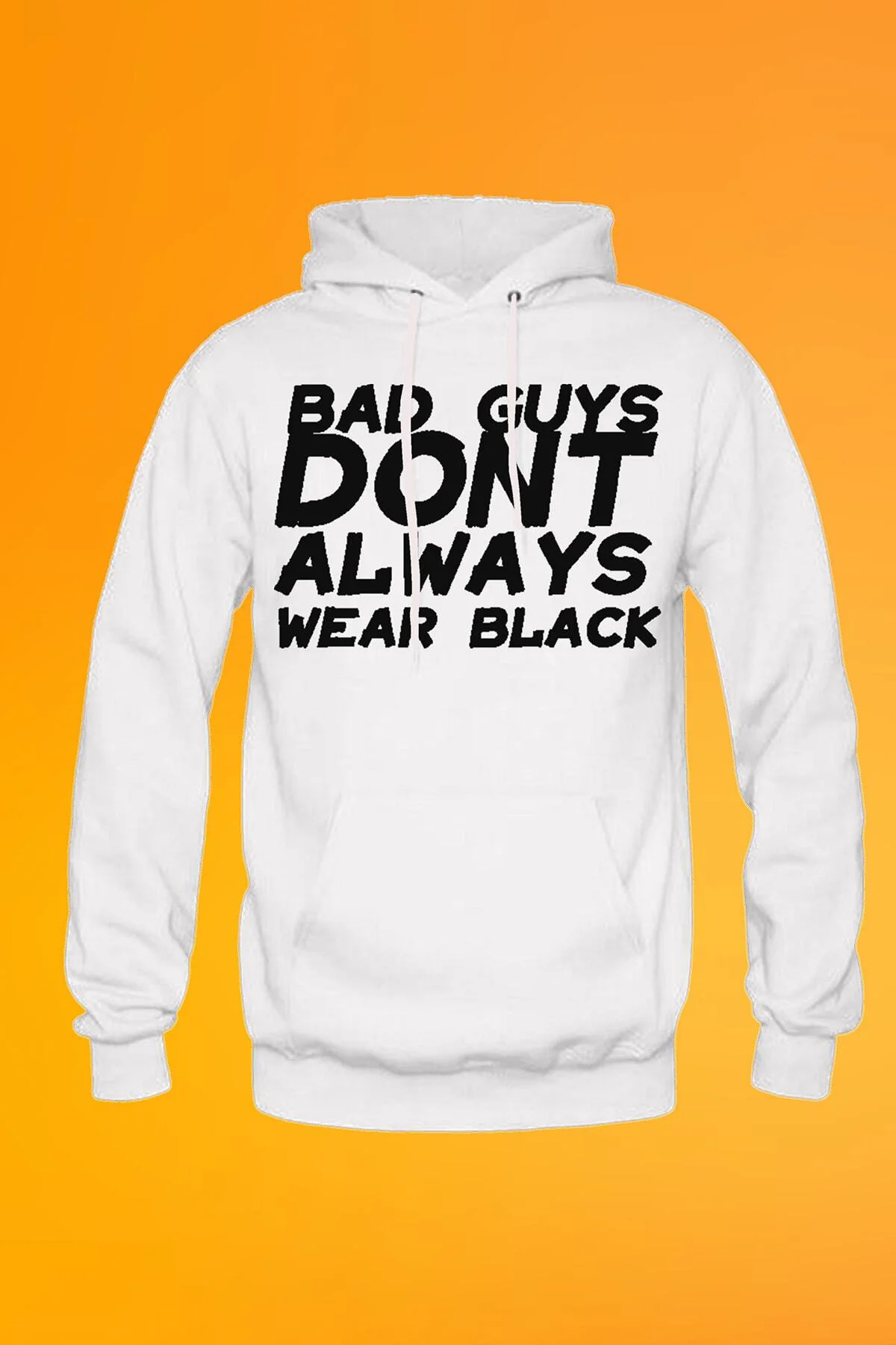 Baskılı Beyaz Erkek Kapüşonlu Fermuarsız Sweatshirt