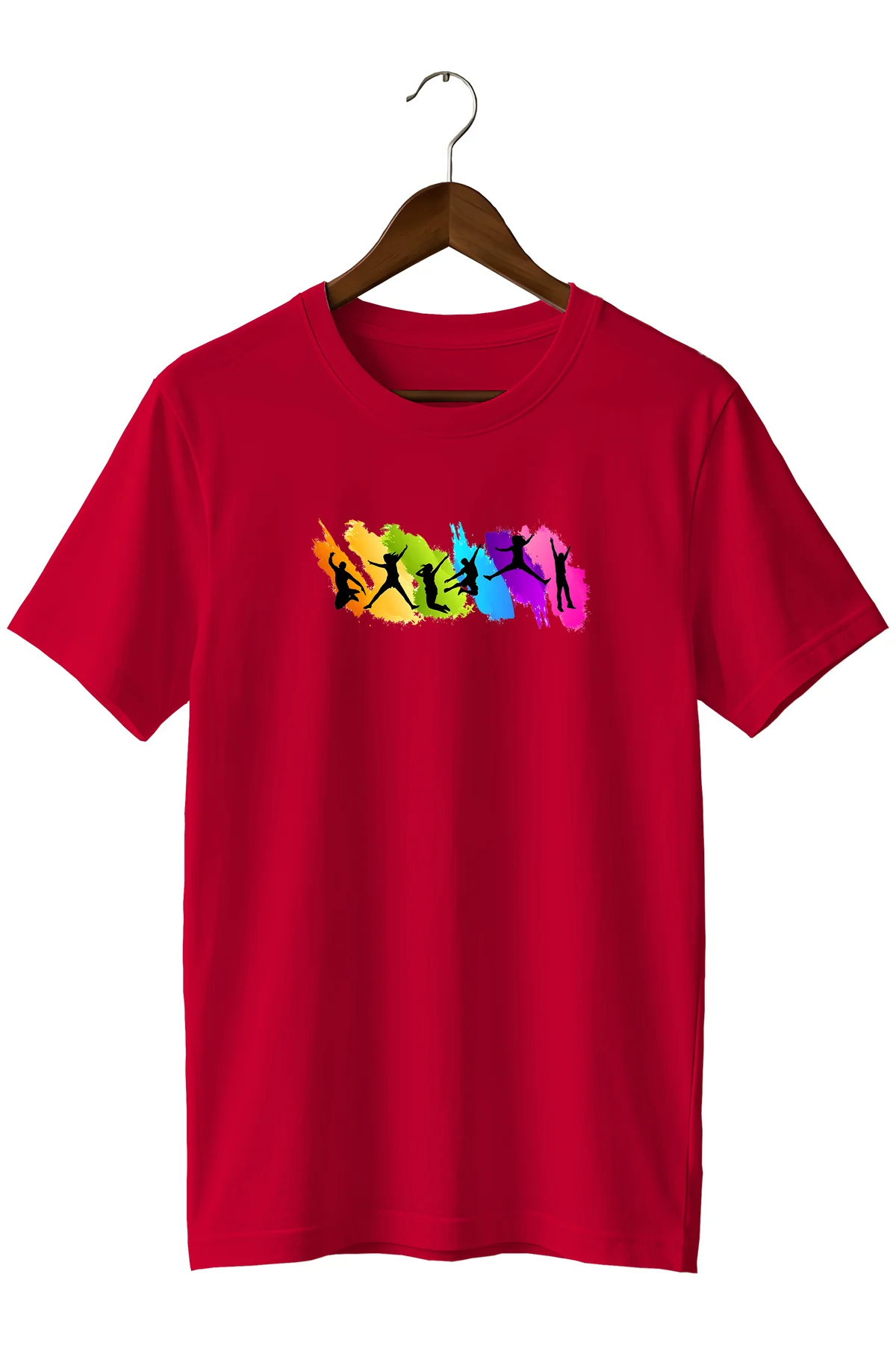 Baskılı Enerjik Sokak Modası Tshirt Renkli Desenli Dans Festival 