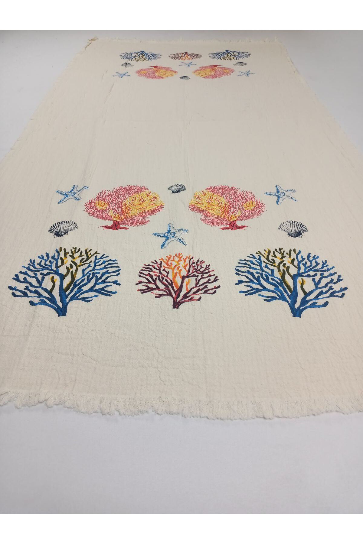 Baskılı Peştemal Kırmızı Mercan Desen