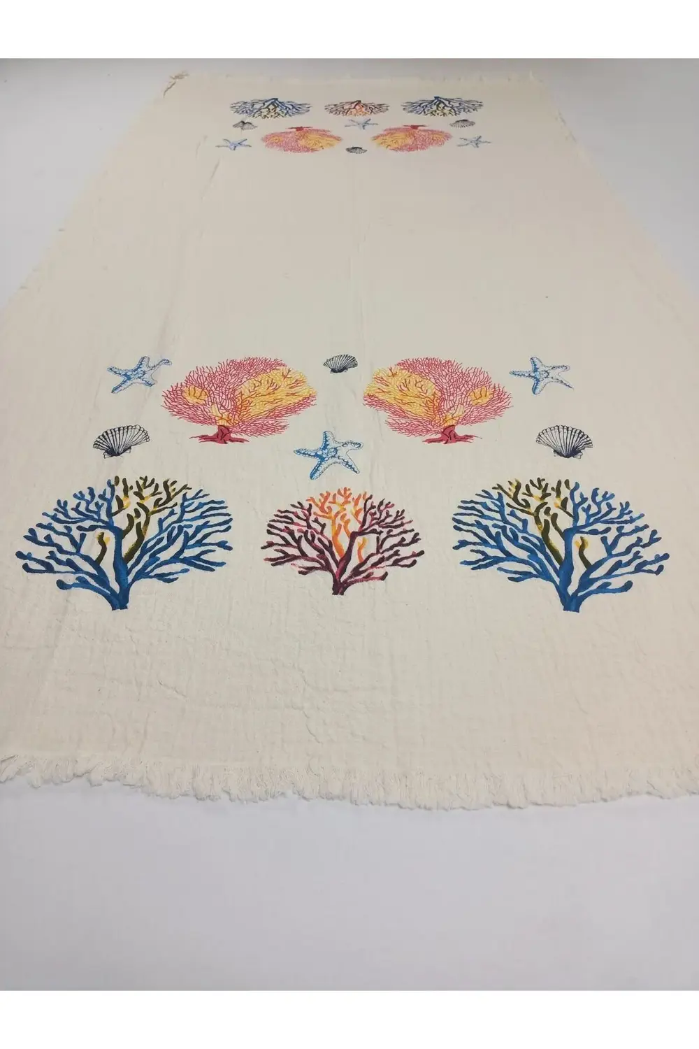 Baskılı Peştemal Kırmızı Mercan Desen