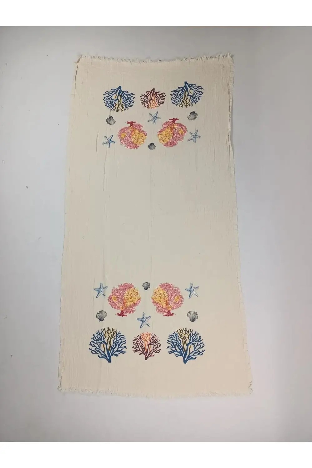 Baskılı Peştemal Kırmızı Mercan Desen