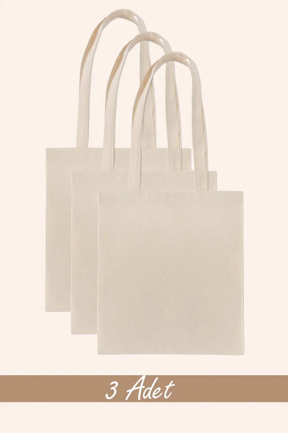 Baskısız Ham Bez Çanta %100 Pamuk | 35x40 Cm | 140 Gr/m² | | 3 Ad