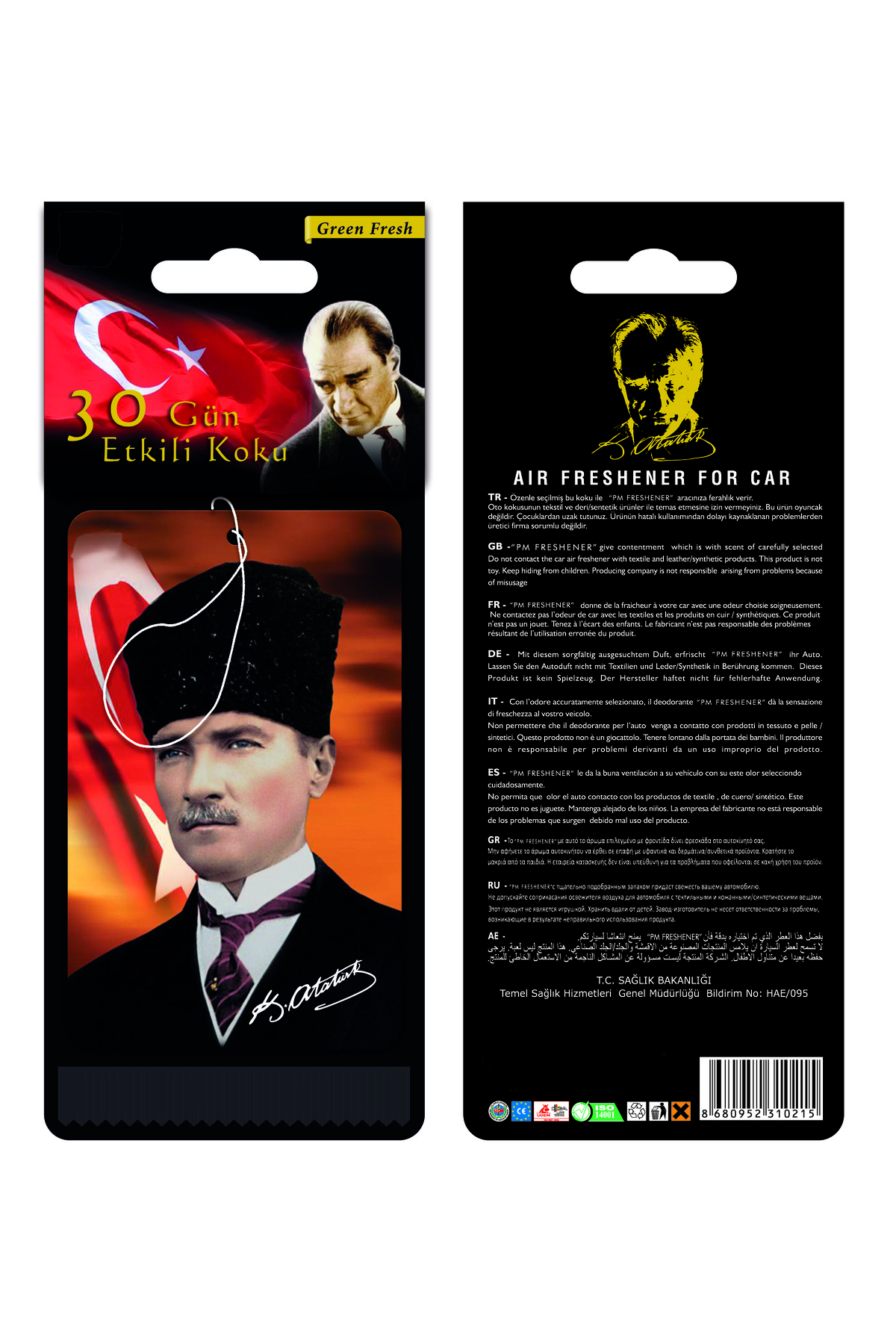 Başkomutan Mustafa Kemal ATATÜRK Görselli Oto Kokusu ve Torpido A