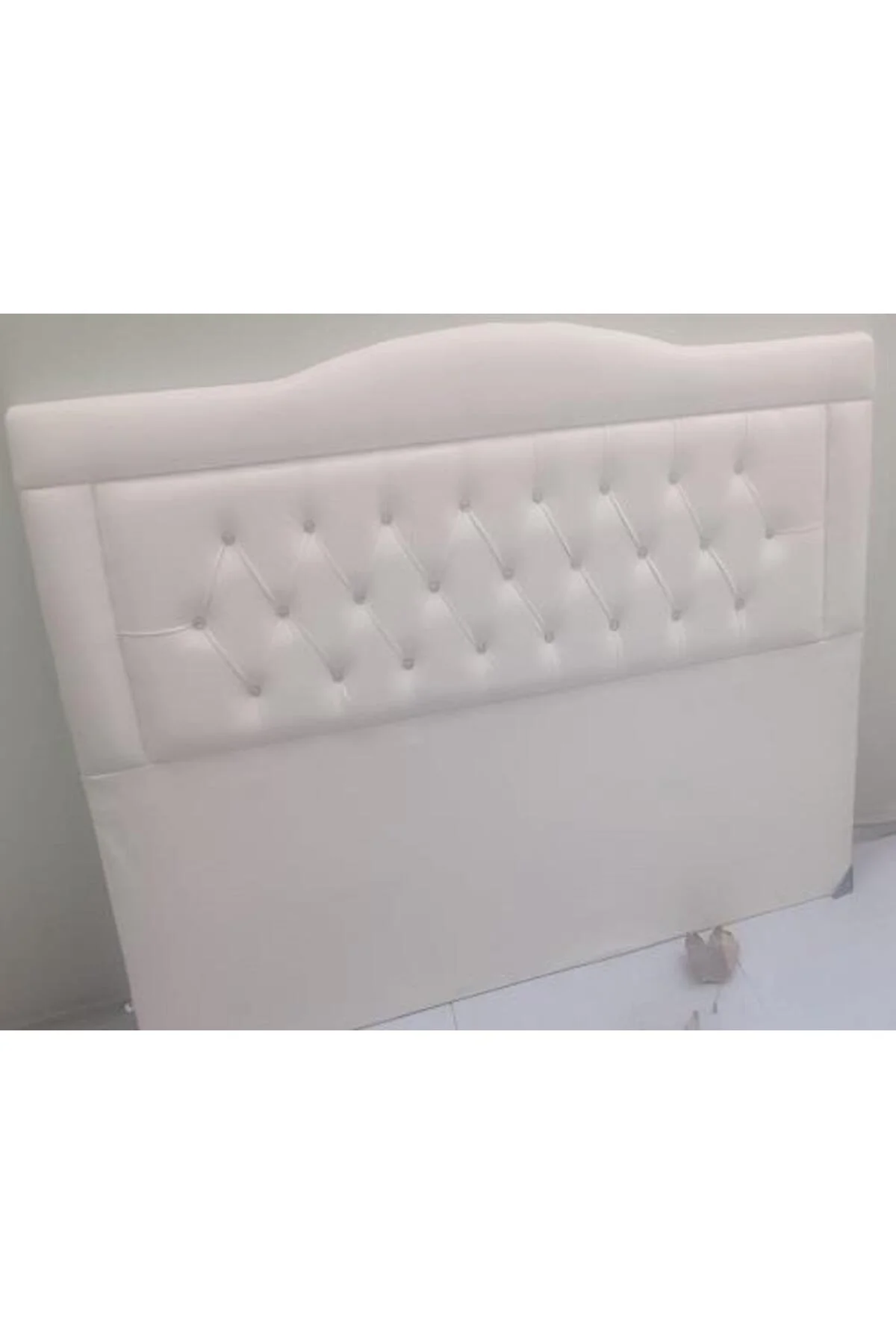 Başlık 90310 DK Çift Kişilik 150 lık MODEL Suni Deri Kumaş Krem Renk El Yapım - Görsel 5