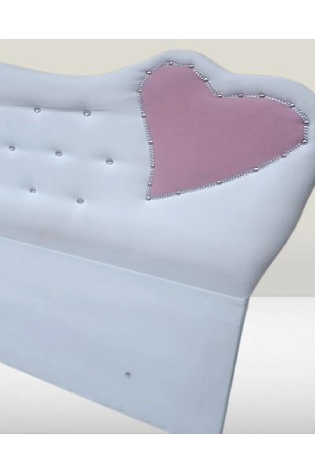Başlık 90323 DK Tek Kişilik 90'lık Kalplı Model Tay Tüyü beyaz Kumaş El Yapım Başlık 90323 DK Tek Kişilik 90'lık Kalplı Model Tay Tüyü beyaz Kumaş El Yapım - Görsel 2