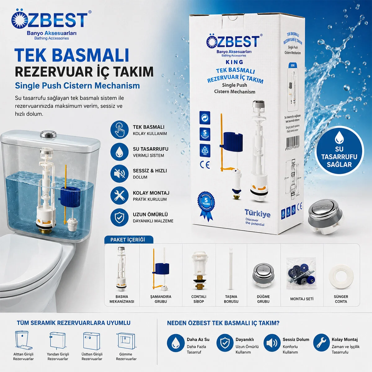 Basmalı Rezervuar İç Takım Basmalı Rezervuar İç Takım
