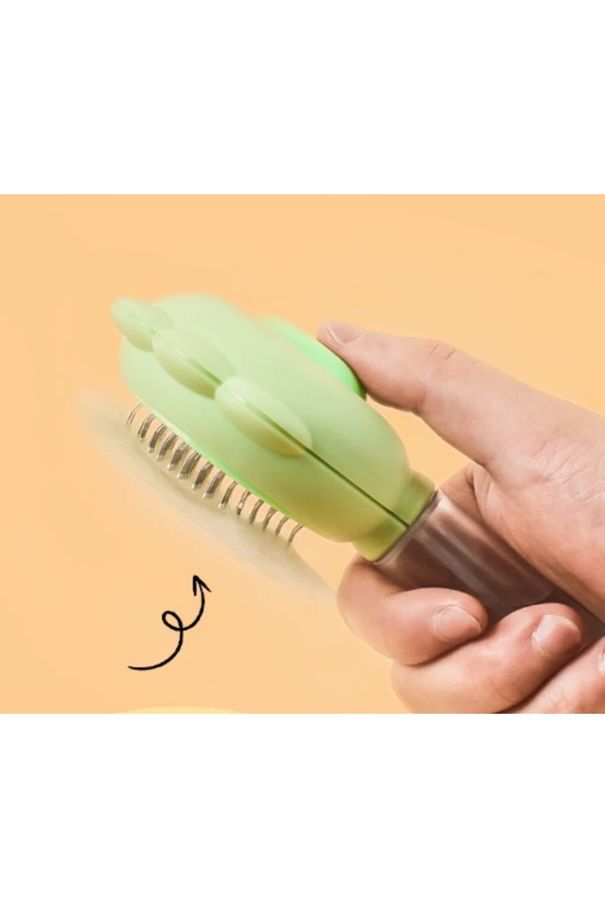 Basmalı Telli Su Sprey Hazneli Hayvan Fırçası Çift 2in 1 - Görsel 3