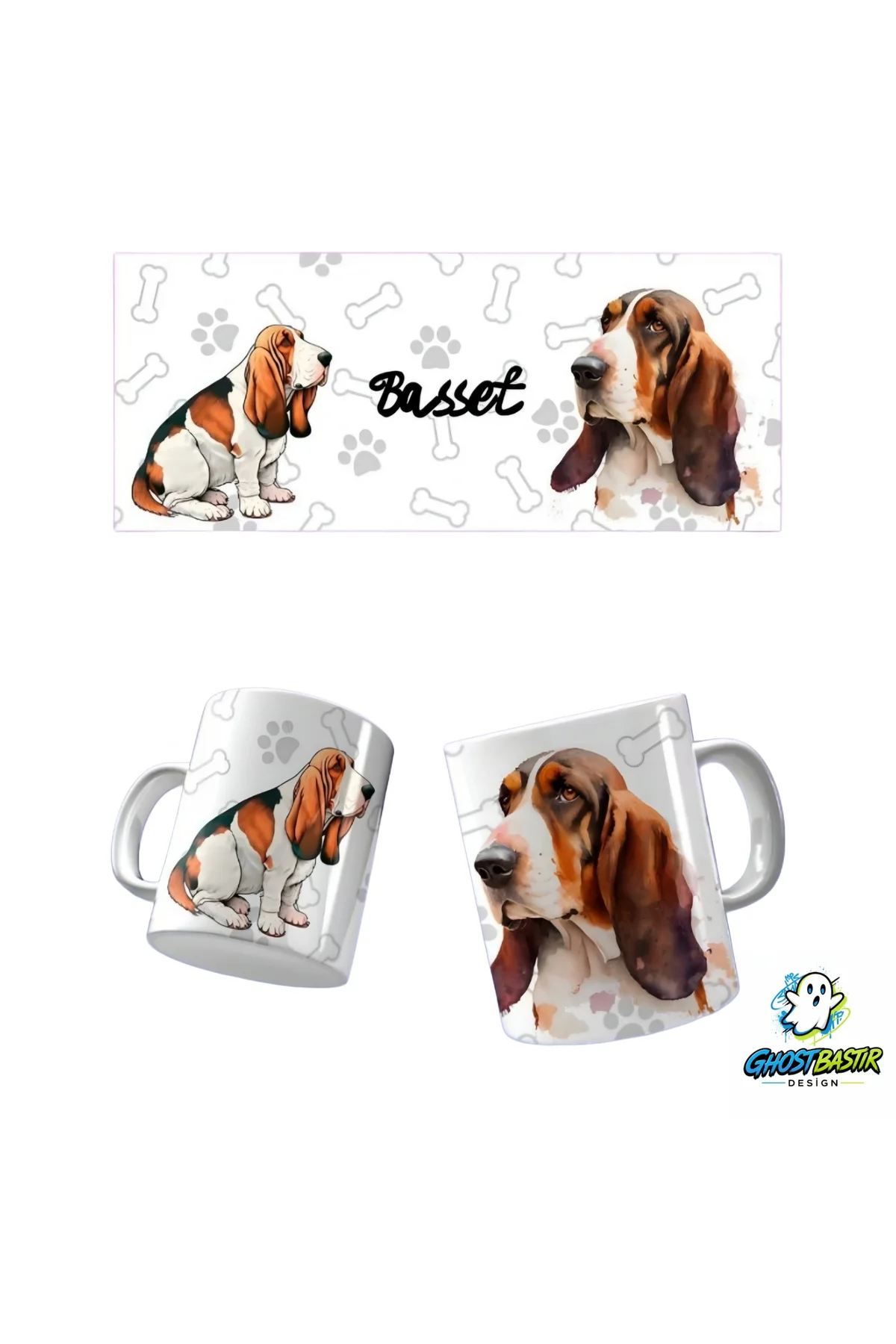 Basset Hound Kupa Bardak | Tek Adet K0160