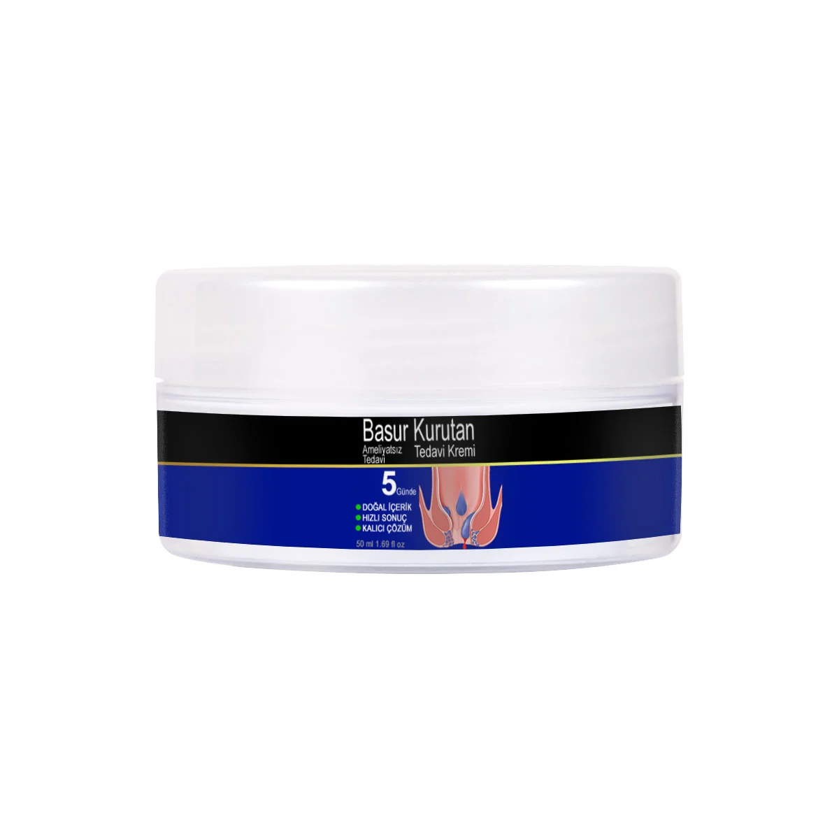 Basur Kremi – Aslanpençesi, Kestane & Hellebore Ekstraktlı Doğal Hemorid Kremi 50 ml + Çörekotu Yağı Hediye