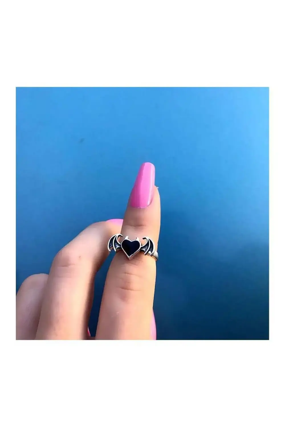 Bat Heart Siyah Yüzük