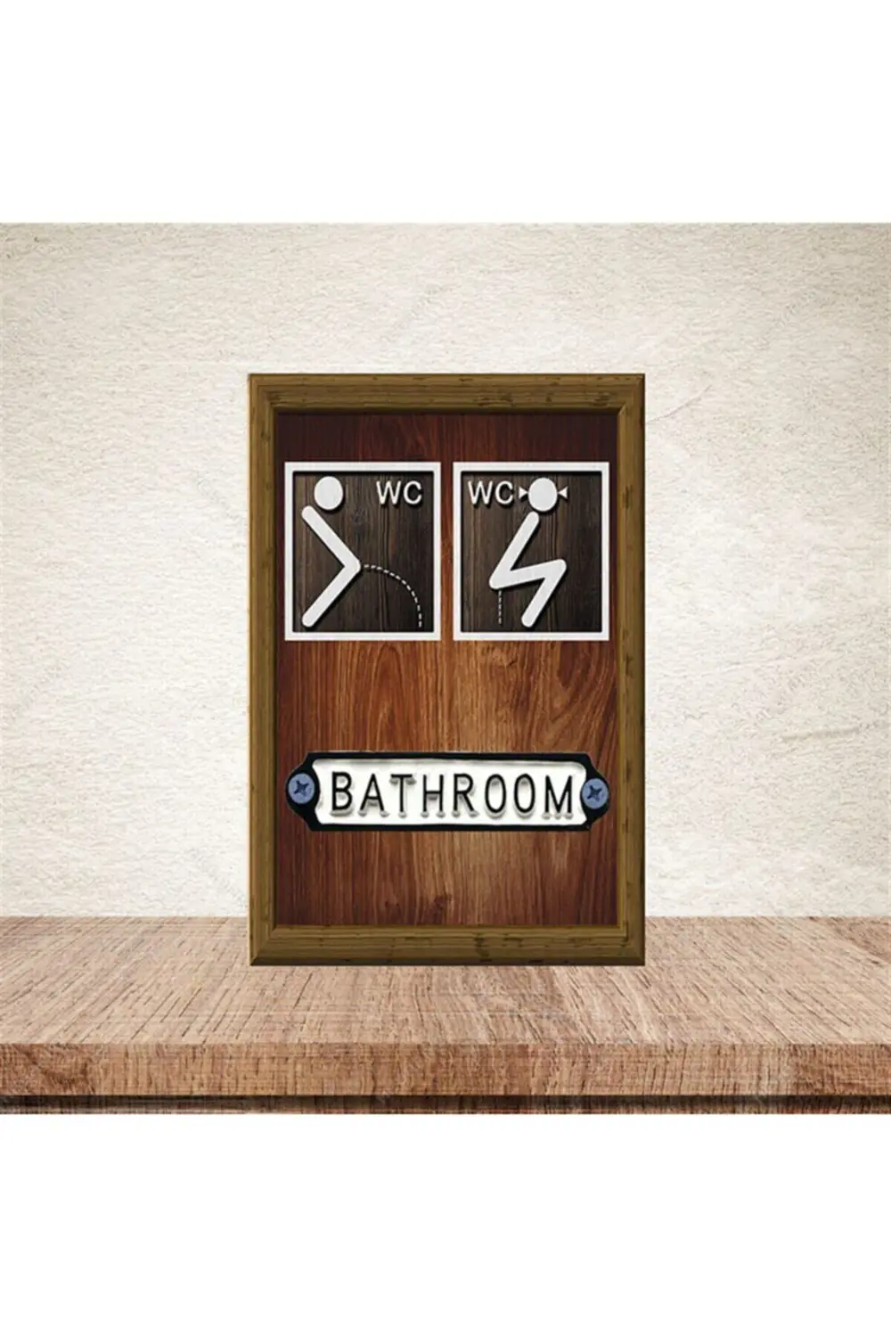 Bathroom Wc 20-30 Cm Retro Ahşap Poster