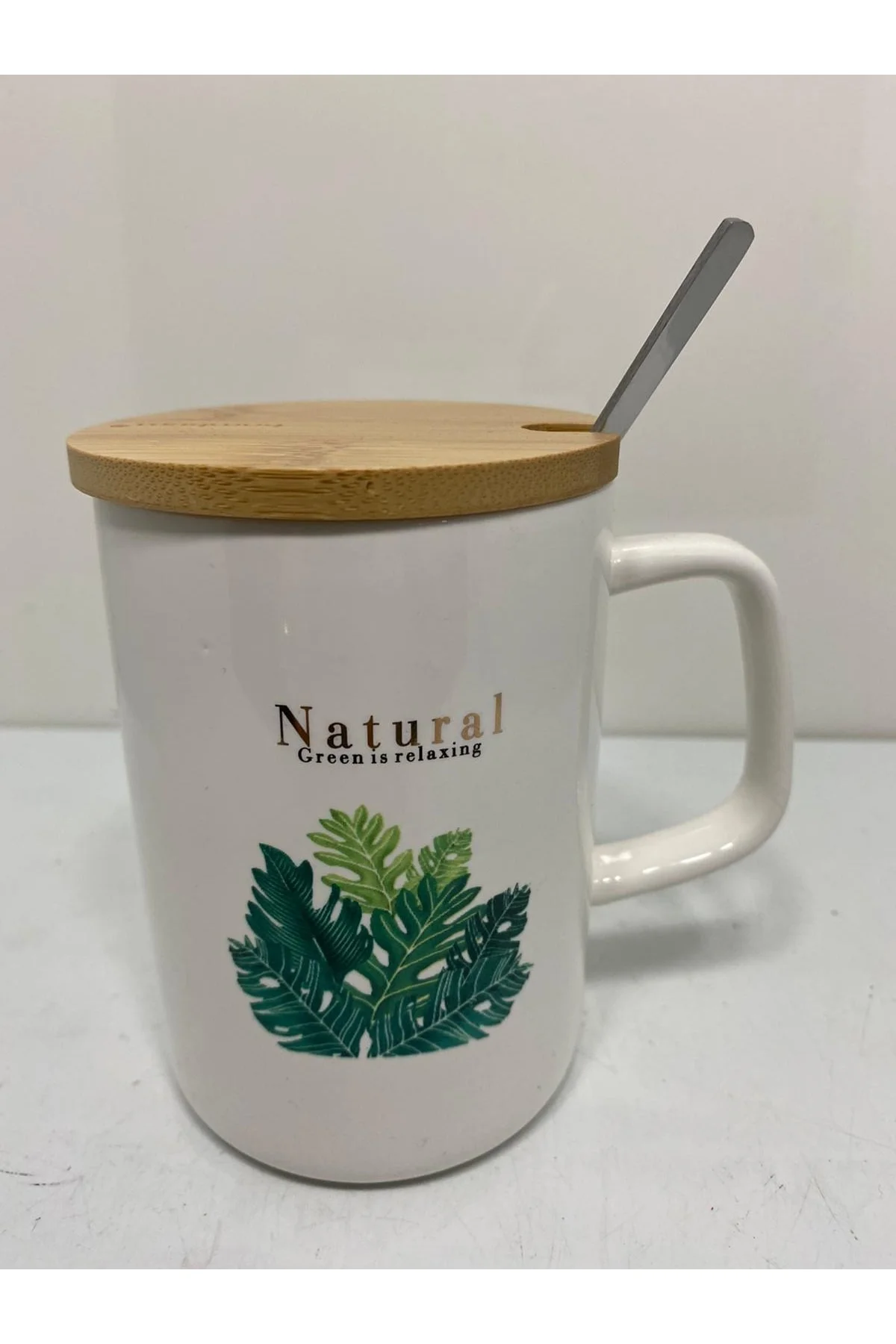 Batido - Bambu Kapaklı Porselen Kupa Yaprak Batido - Bambu Kapaklı Porselen Kupa Yaprak