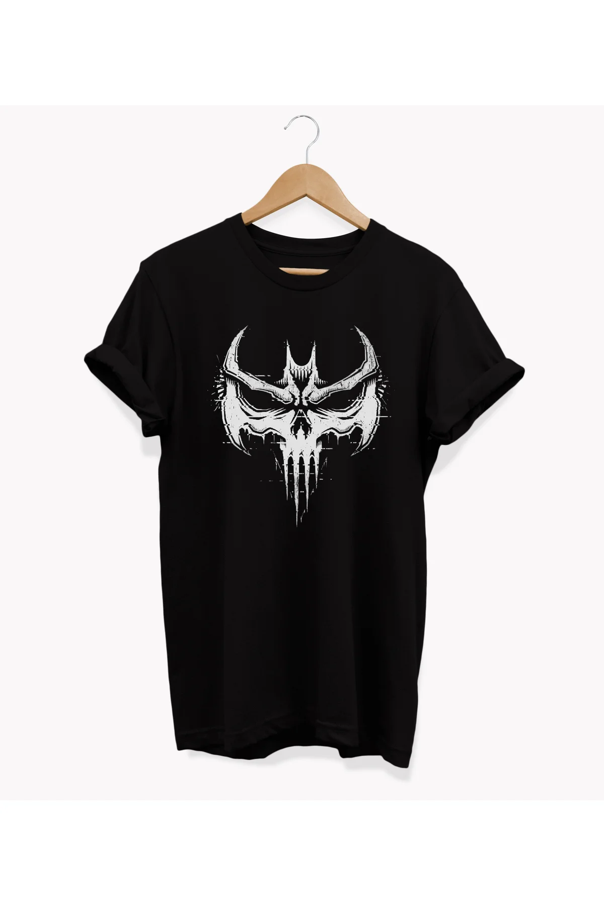 , Batman Baskılı, %100 Pamuk, Bisiklet Yaka, Oversize T-shirt, Bü