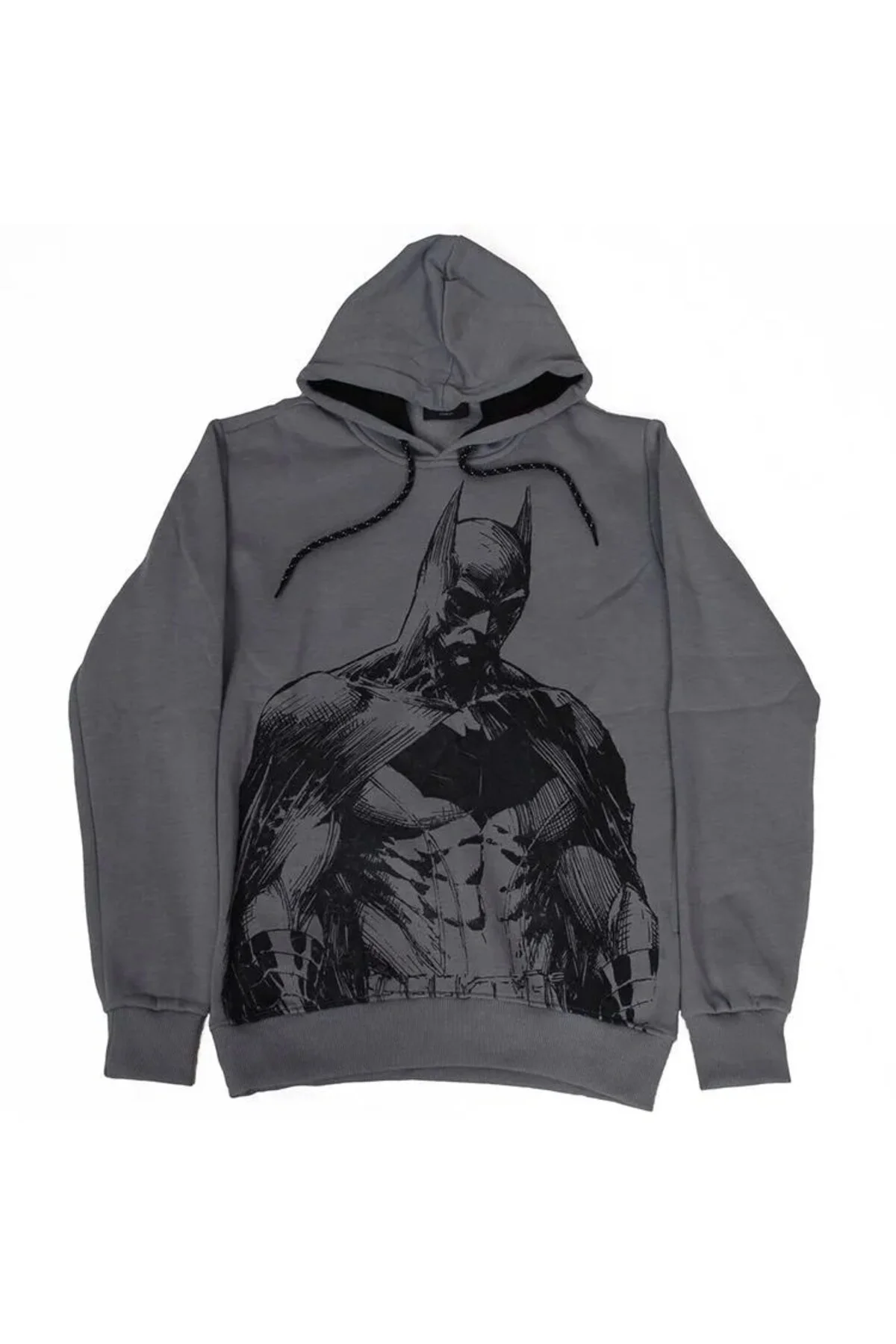 Batman Dark Knight Kapüşonlu Sweatshirt Gri