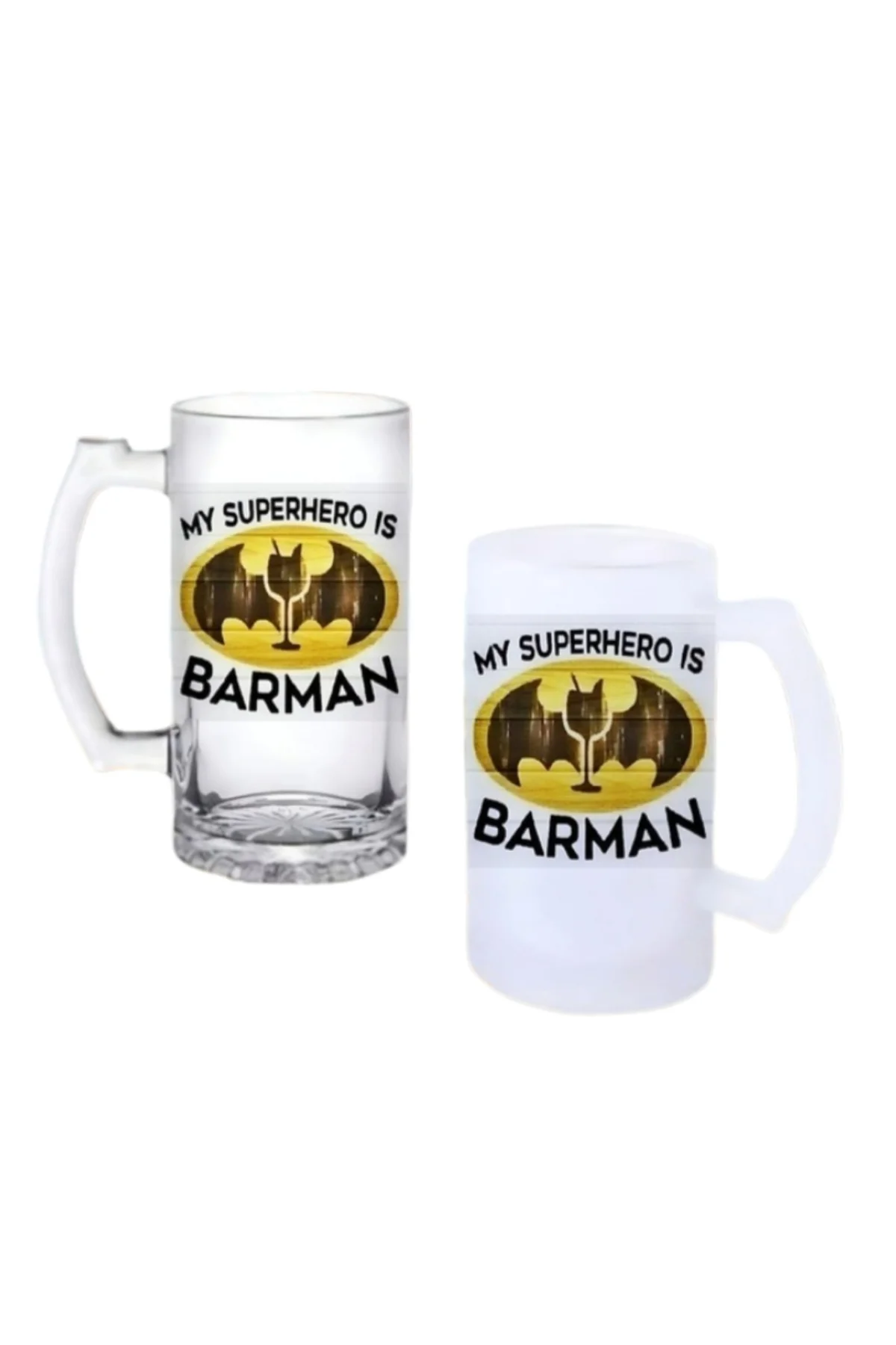 Batman Kulplu Bira Bardağı Buzlu veya Şeffaf Seçenekli 024