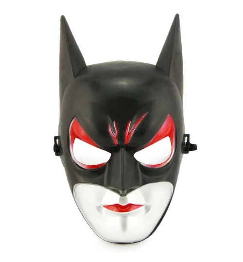 Batman Maske - Kırmızı Gözlü Siyah Batgirl Maskesi, Yetişkin & Çocuk Lastikli