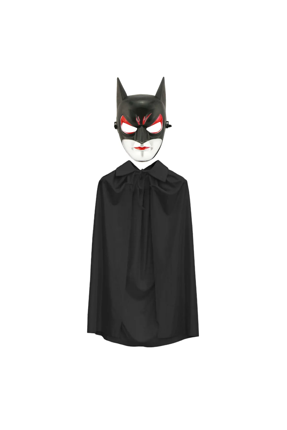 Batman Maskesi Cat Woman ve Batman Pelerini 90 cm Siyah Renk Set  GO506089Gosa4825
