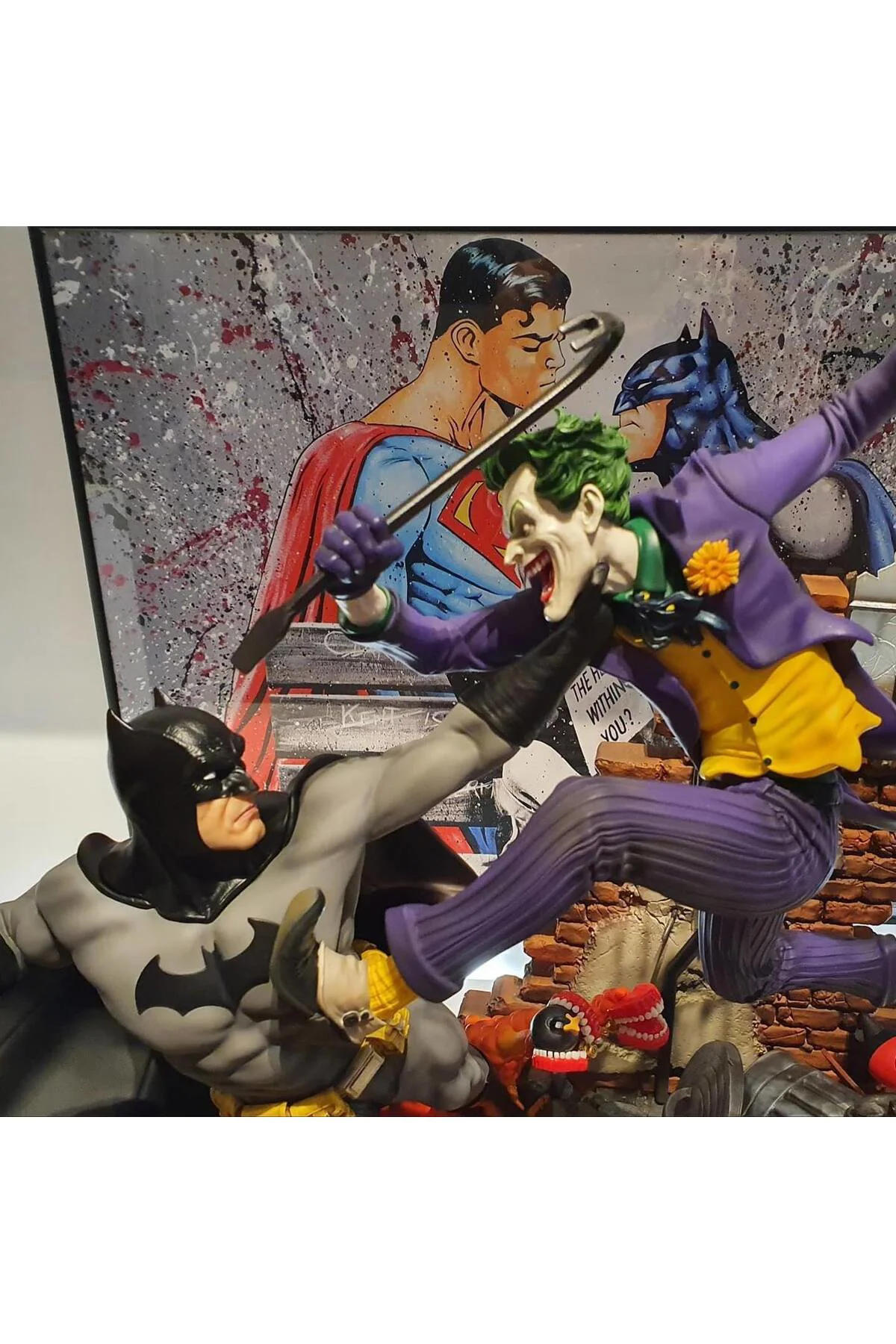 Batman vs Joker Savaşı Figür DC Batman ve Joker Kavgası Obje 25CM Büyük Boy