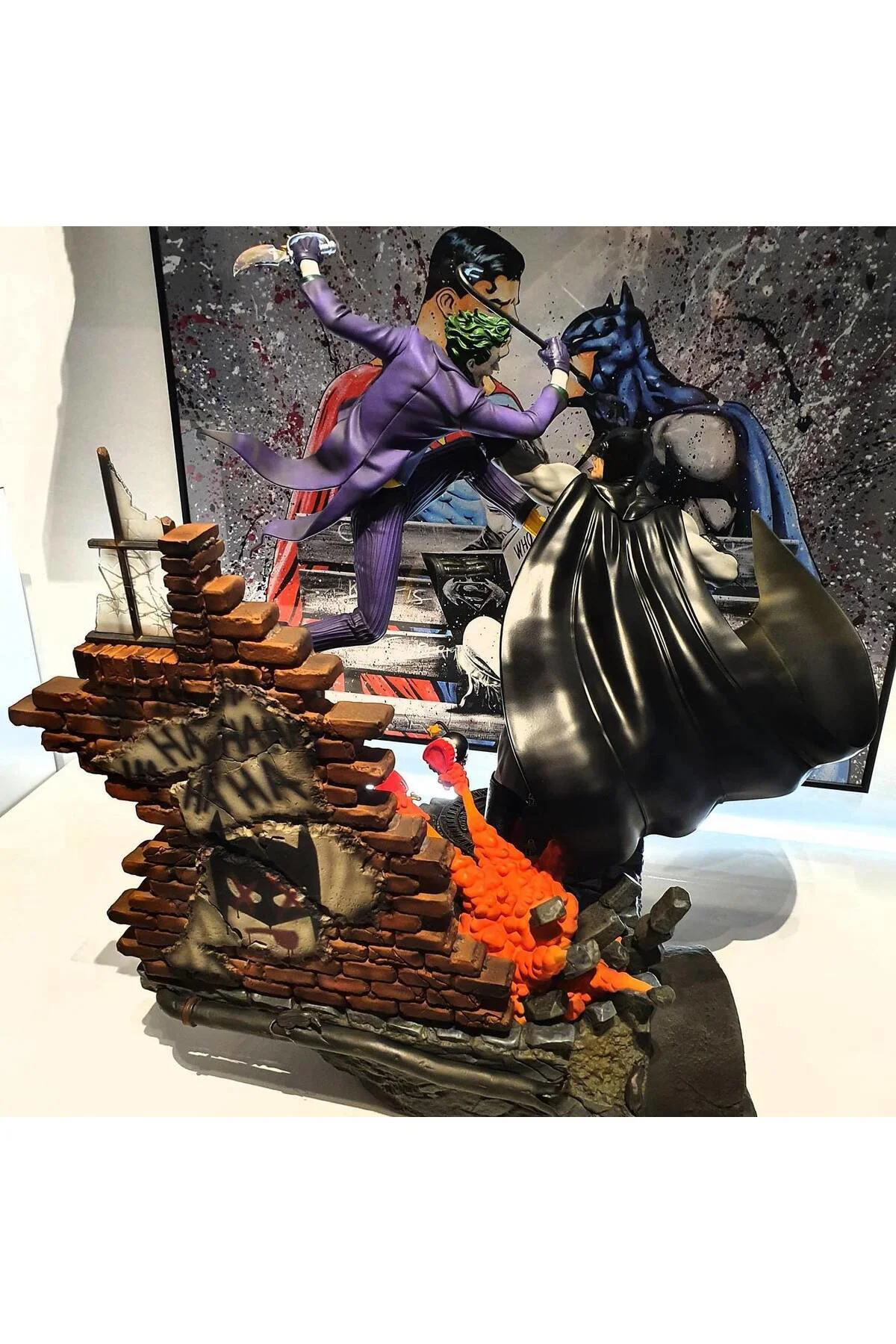 Batman vs Joker Savaşı Figür DC Batman ve Joker Kavgası Obje 25CM Büyük Boy