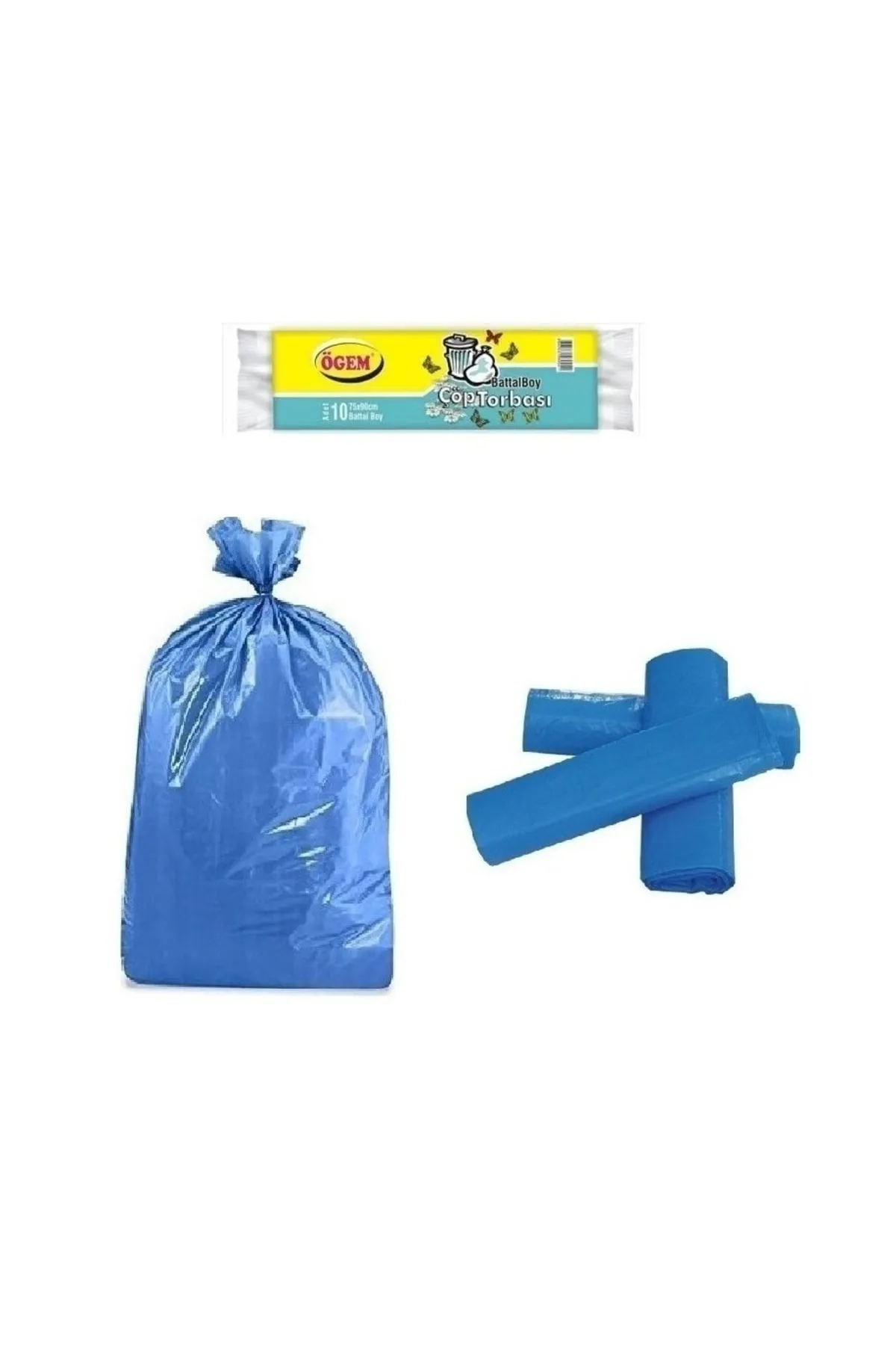 Battal Boy Çöp Torbası 75 x 90 cm 10 Lu Rulo x 1 Paket = 10 Adet 