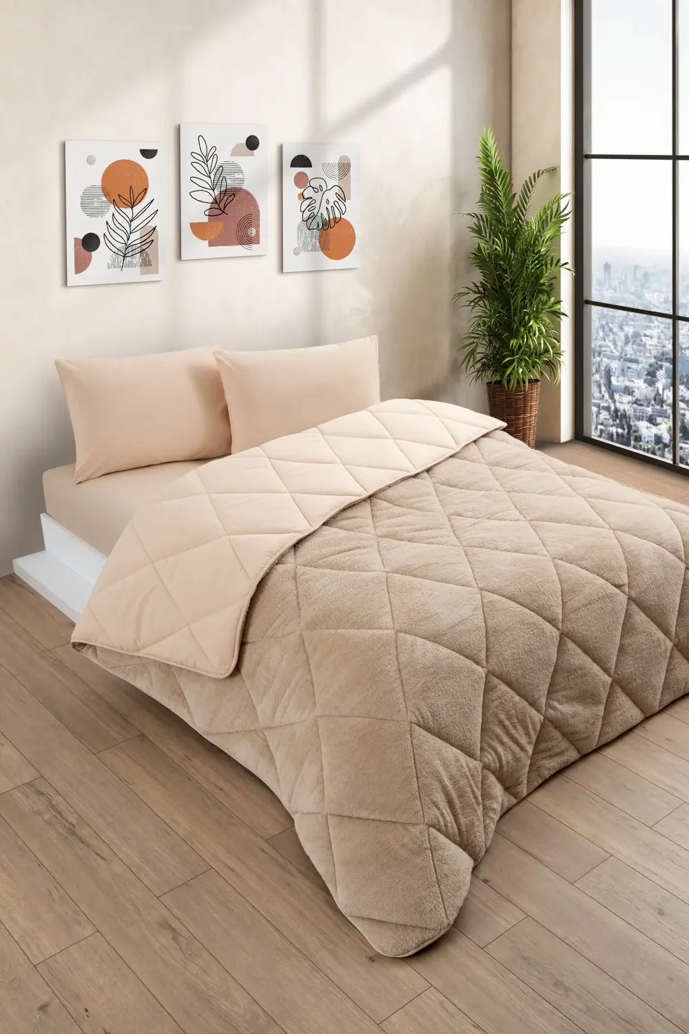 Battal Boy Lüx Wellsoft Çift Taraflı Yorgan Uyku Seti ( Yorgan+Ça