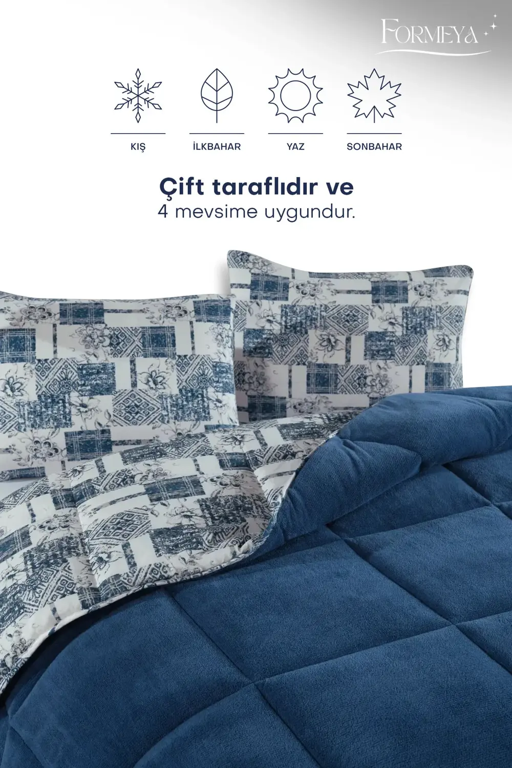 Battal Boy Lüx Wellsoft Yorgan Çift Taraflı Yastık Kılıflı 215x23