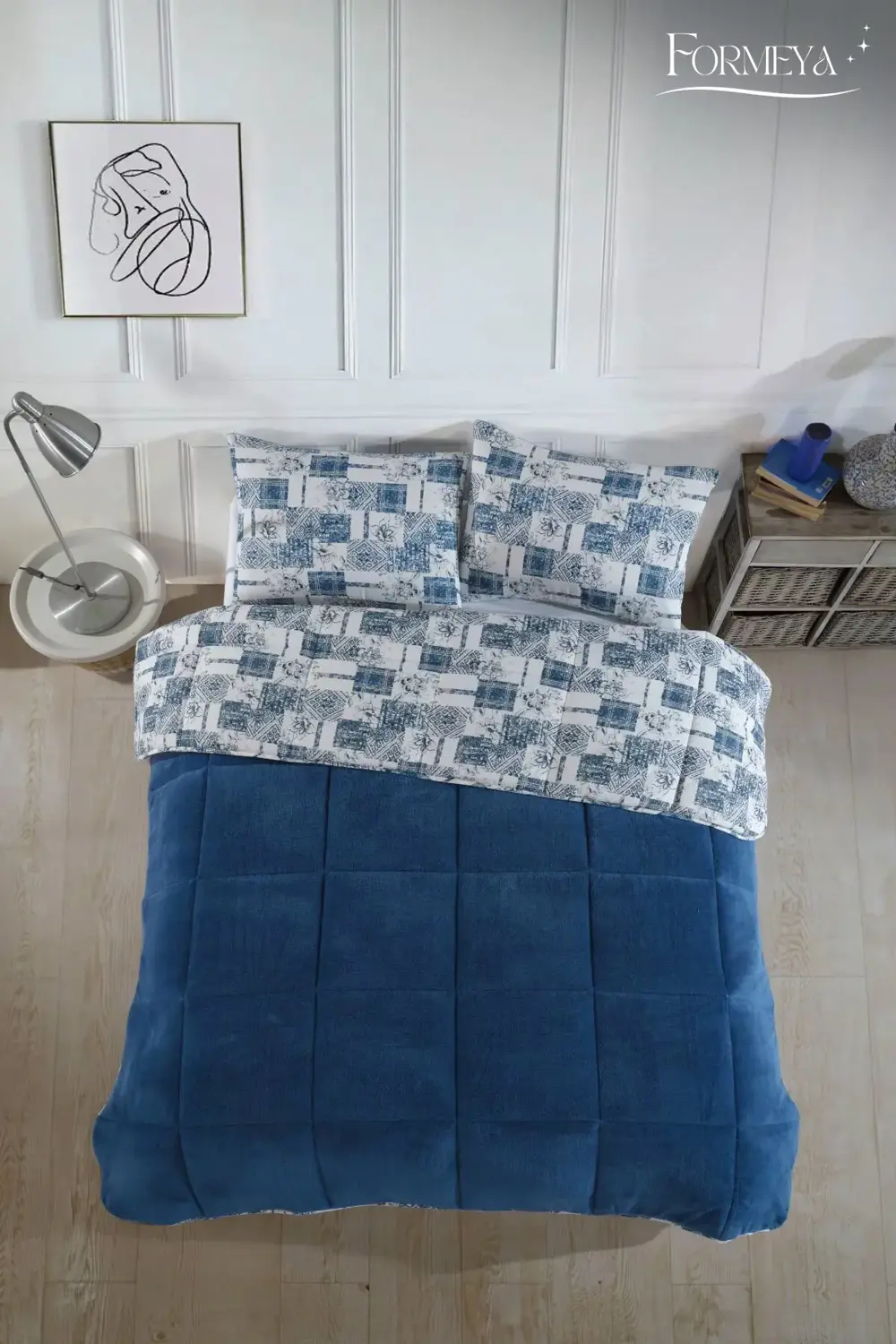 Battal Boy Lüx Wellsoft Yorgan Çift Taraflı Yastık Kılıflı 215x23