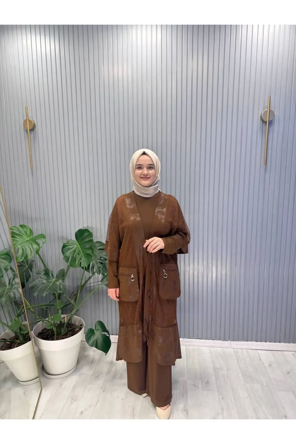 Battal Viskon kumaş Fileli 3lü takım