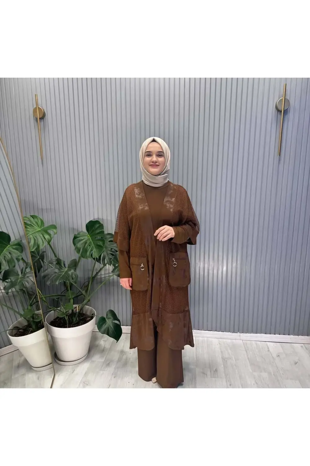 Battal Viskon kumaş Fileli 3lü takım