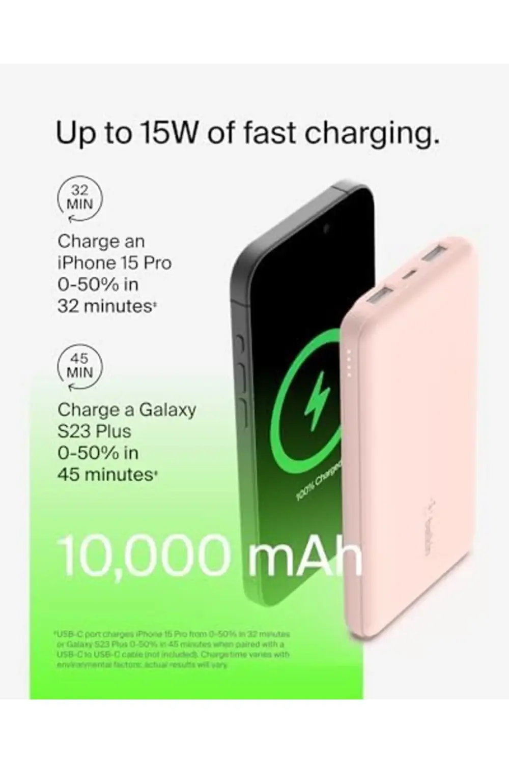 BATTERIE EXTERNE 10K - RoseBatterie externe 10K gül 395519