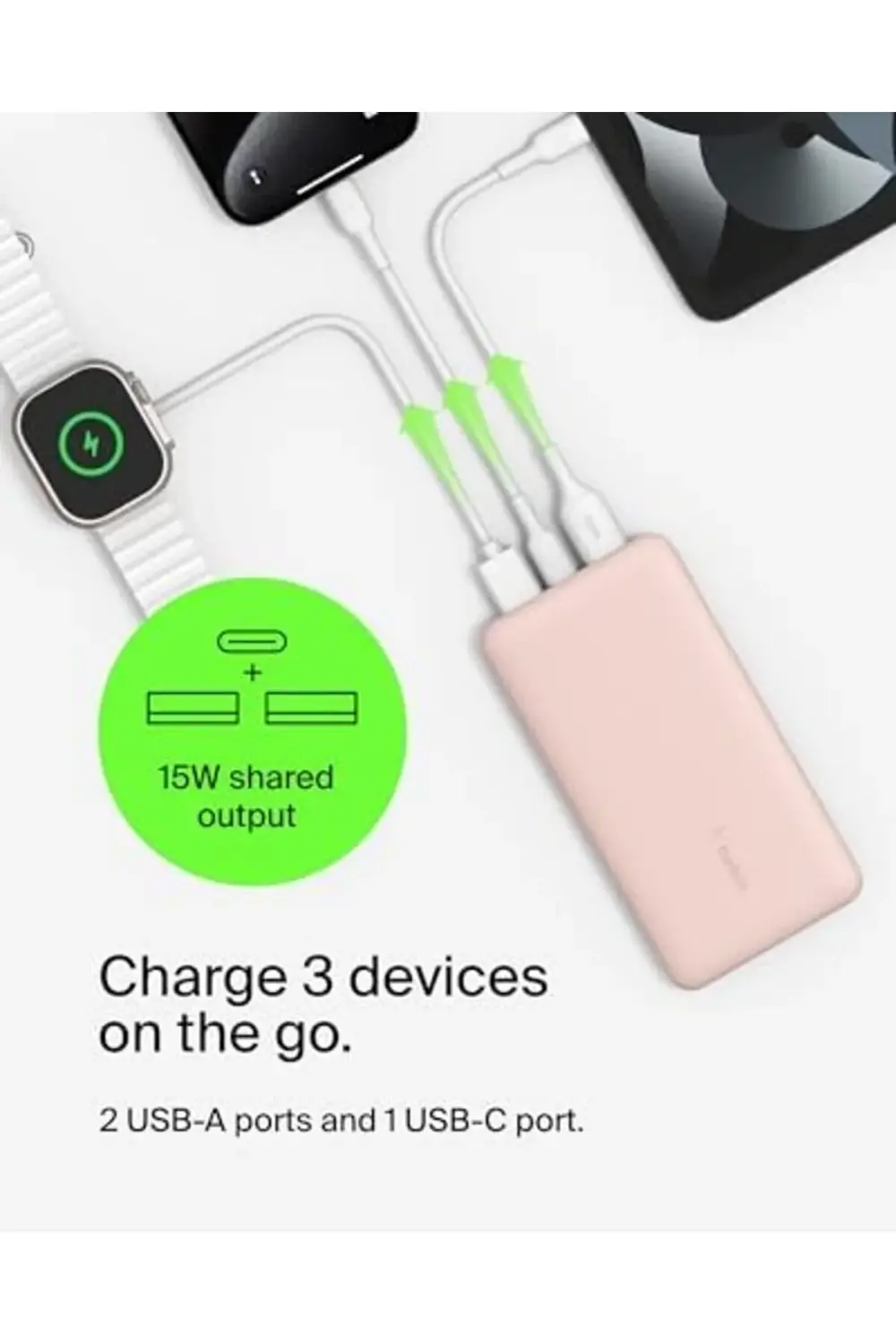 BATTERIE EXTERNE 10K - RoseBatterie externe 10K gül 395519