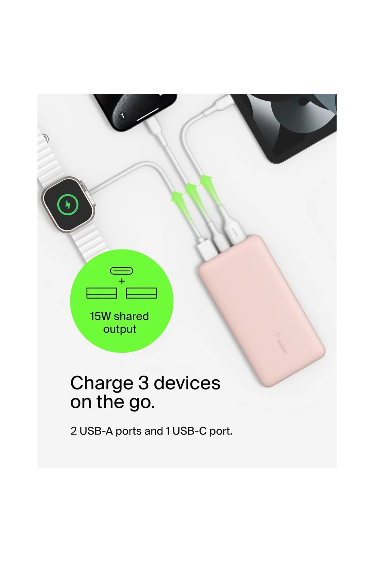 BATTERIE EXTERNE 10K - RoseBatterie externe 10K gül