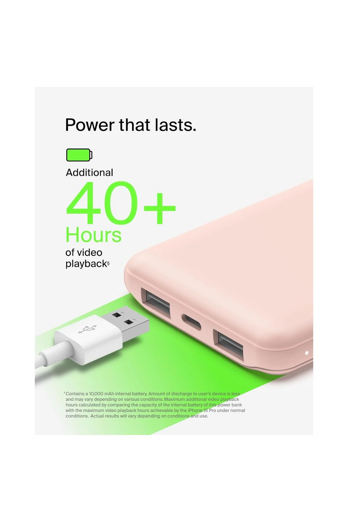 BATTERIE EXTERNE 10K - RoseBatterie externe 10K gül