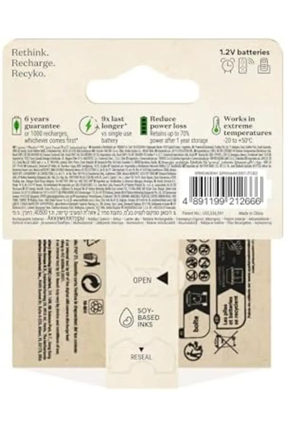 Batteries ReCyko 650 AAA Ni-Mh Şarjlı Pil, 1.2 Volt, 2'li Kart 10