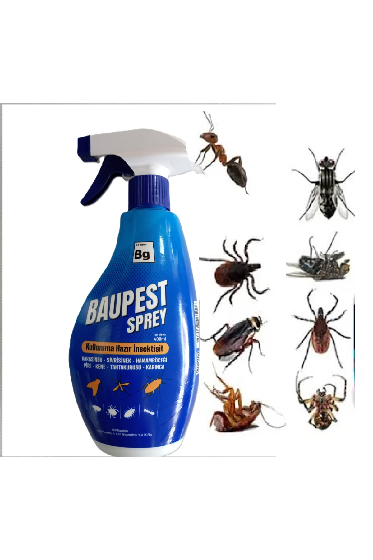 Baupest Sprey 400ML KaraSinek, Sivrisinek, Hamam Böceği, Pire, Ke