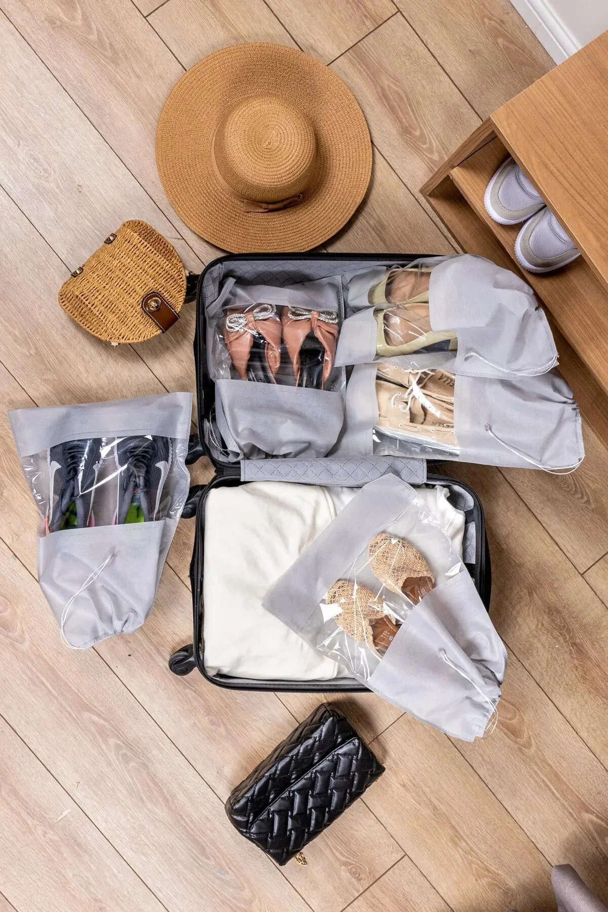 Bavul İçi Düzenleyici 5'li Set Valiz Seyahat Organizeri Ayakkabı 