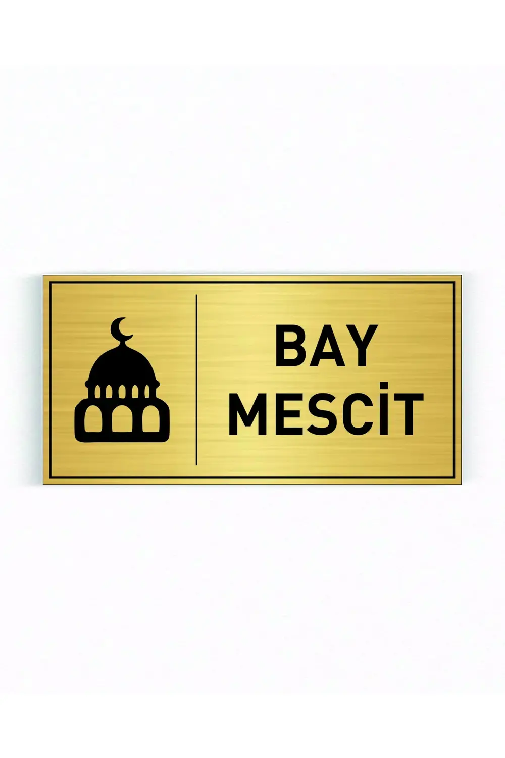 BAY MESCİT YAZILI GOLD METAL LEVHA 20 X 10 CM