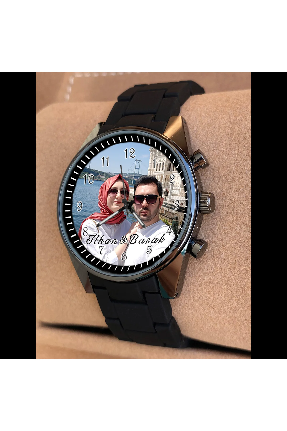 BAY Sevgiliye Doğum Günü Hediyesi  Resimli  Baskılı Kişiye Özel Saat Erkek Kol Saati