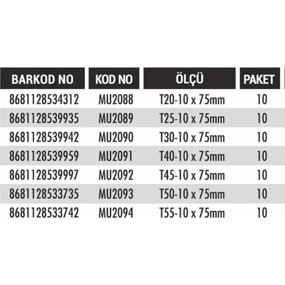 Bay-Tec Tork Otomotiv Bits Uç 10X30 (10 Adet) Bay-Tec Tork Otomotiv Bits Uç 10X30 (10 Adet)