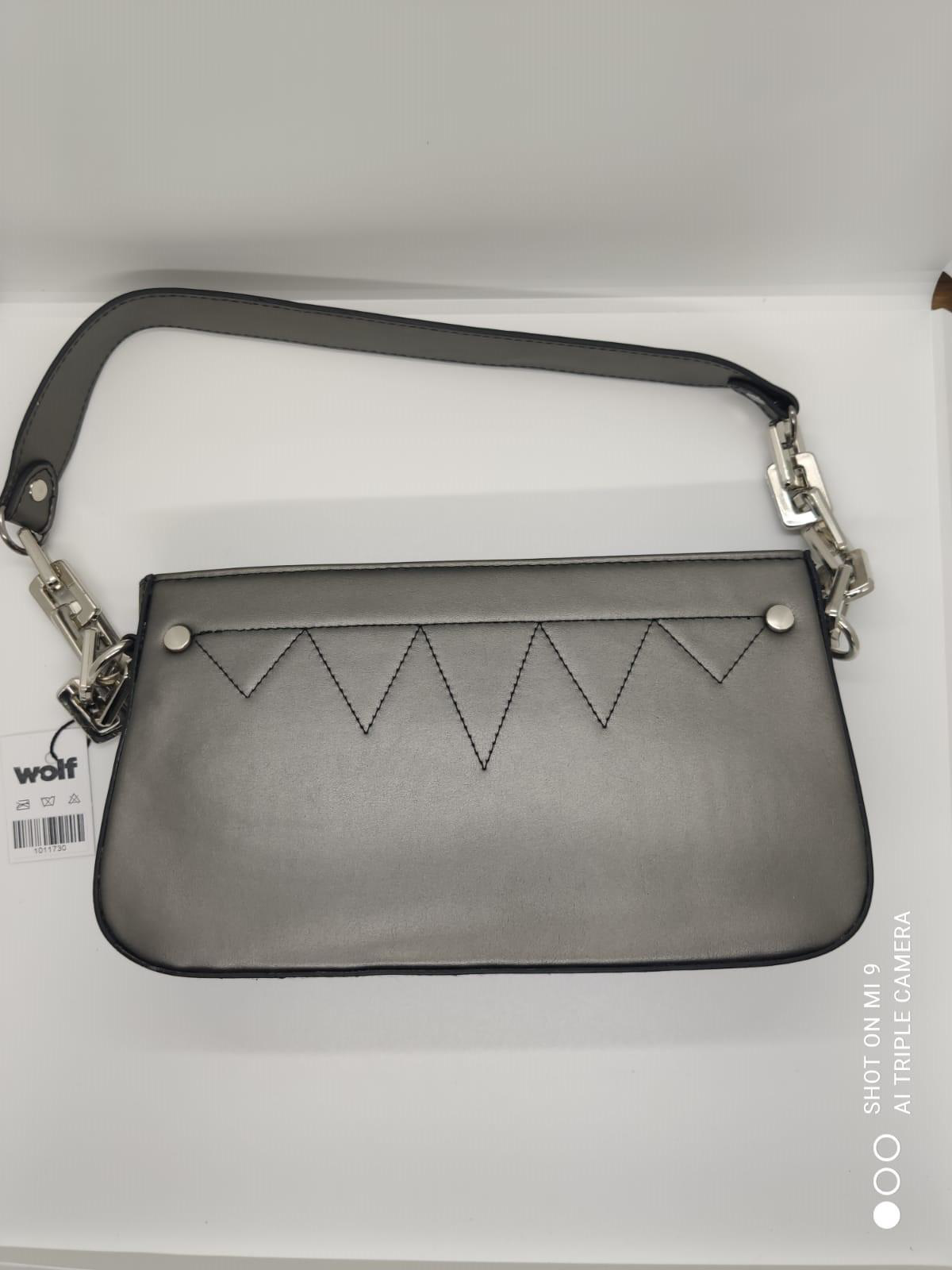 Bayan Çantası Zincir-Deri Askılı Üstten Fermuarlı Zikzaklı Düz Re