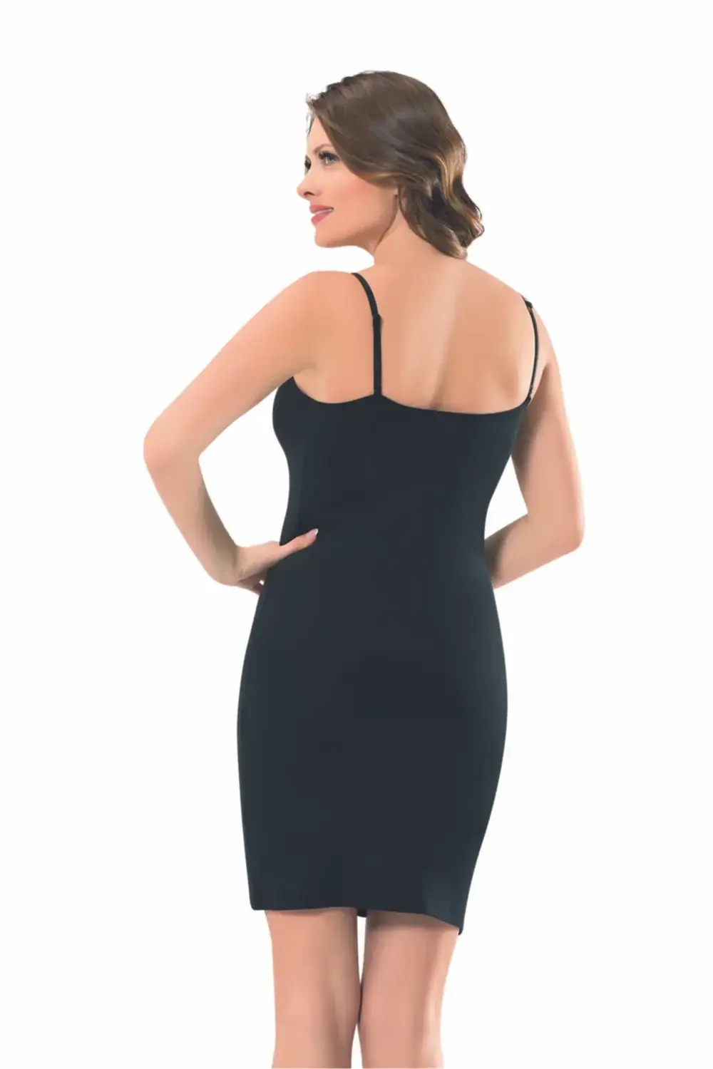 Bayan Penye Kombinezon Jüpon Siyah 2203