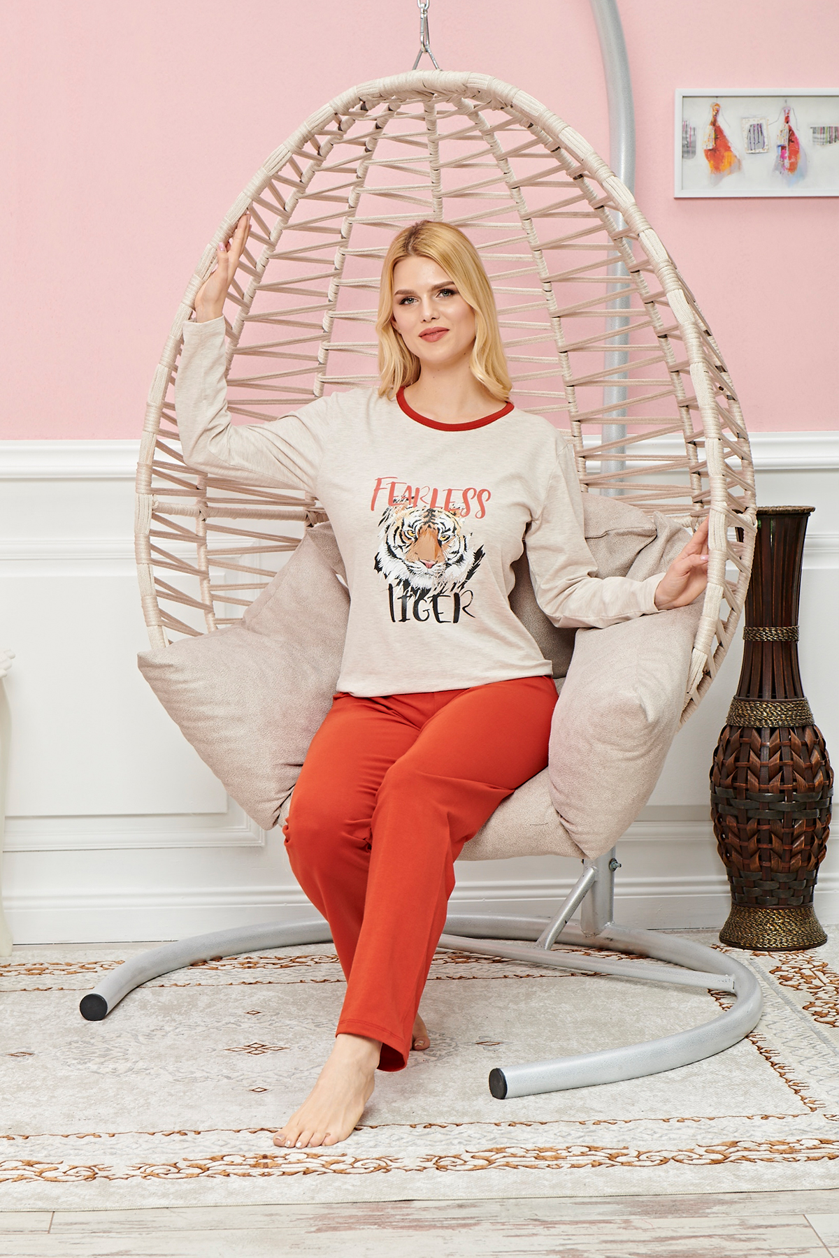 Just Cheap Store Bayan Uzun Kollu Pijama Takimi Model No 7591