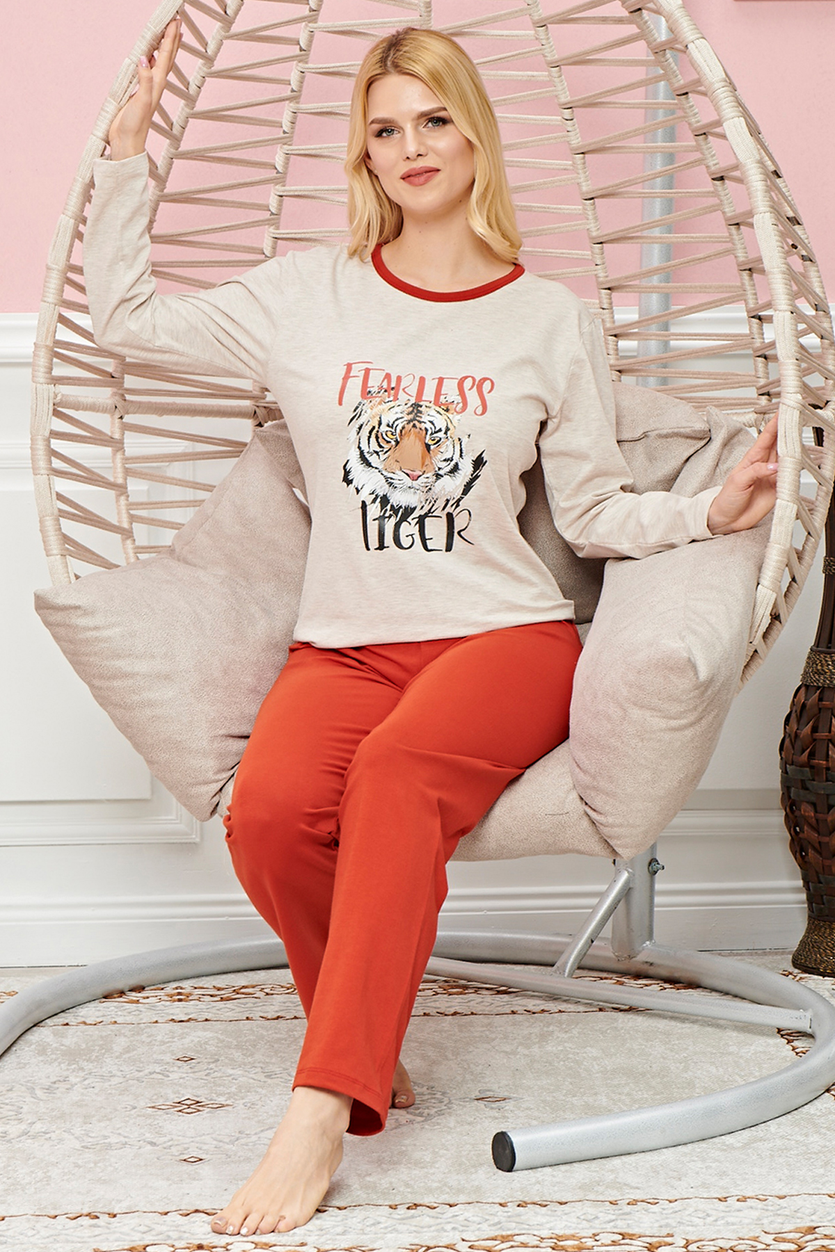 Just Cheap Store Bayan Uzun Kollu Pijama Takimi Model No 7591