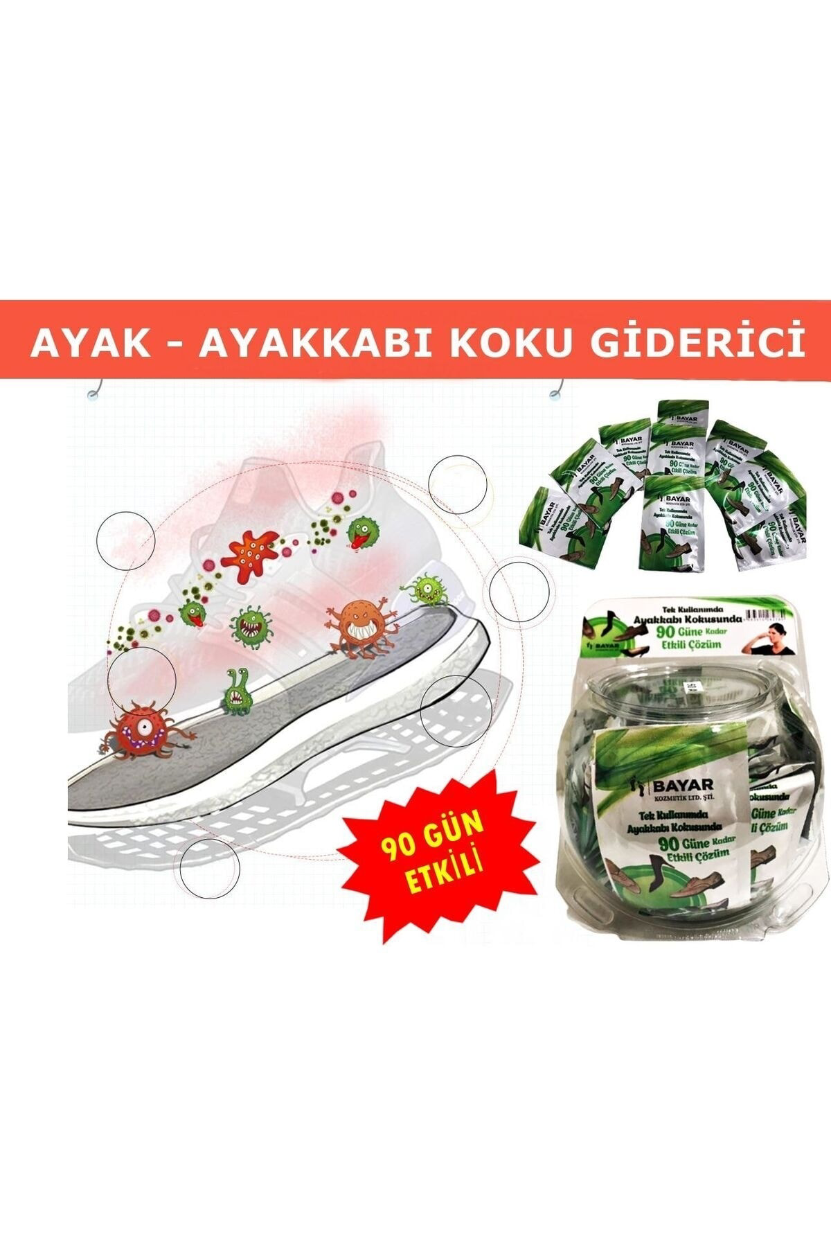 BAYAR AYAKKABI KOKU GİDERİCİ BAKIM TOZU 24'LÜ
